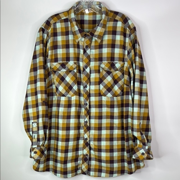 Duluth Trading Co Tops - Duluth Trading 74762 Plaid Cotton Long Sleeve Button Down Shirt 3X